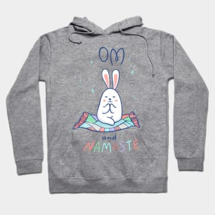 Meditation and Bunny. Om and Namaste Hoodie